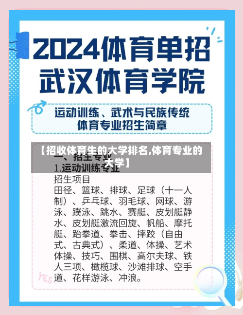 【招收体育生的大学排名,体育专业的大学】