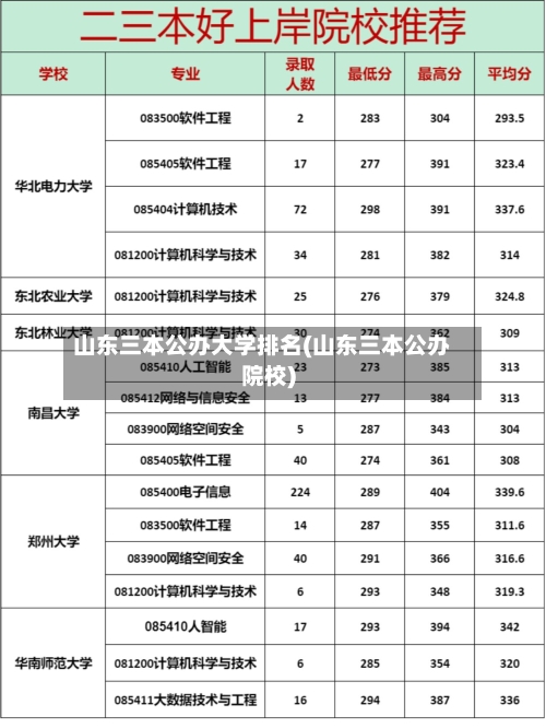 山东三本公办大学排名(山东三本公办院校)