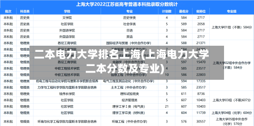 二本电力大学排名上海(上海电力大学二本分数及专业)-第3张图片