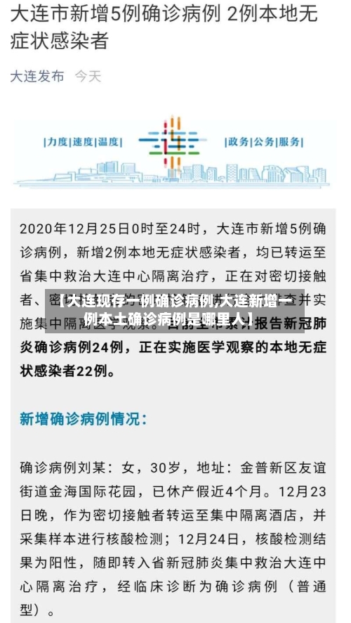 【大连现存一例确诊病例,大连新增一例本土确诊病例是哪里人】-第2张图片