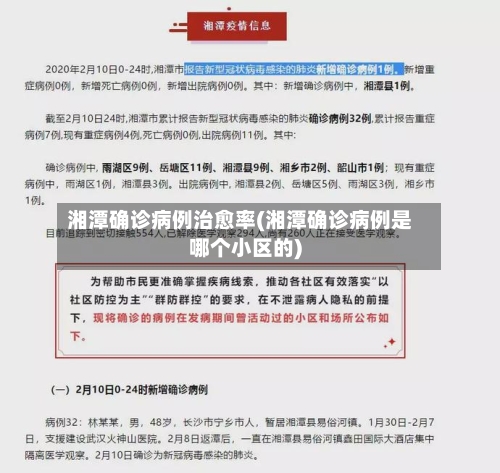 湘潭确诊病例治愈率(湘潭确诊病例是哪个小区的)