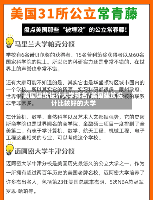 美国建筑设计大学排名/美国建筑设计比较好的大学-第3张图片