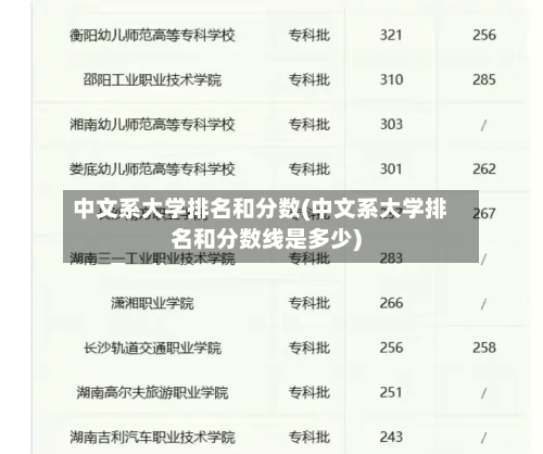 中文系大学排名和分数(中文系大学排名和分数线是多少)