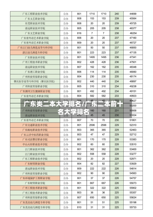 广东类二本大学排名/广东二本前十名大学排名-第3张图片