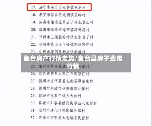 鱼台房产行情走势/鱼台县房子费用行情-第2张图片