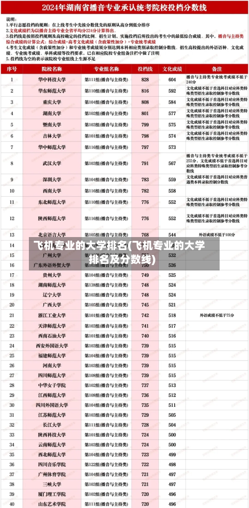 飞机专业的大学排名(飞机专业的大学排名及分数线)-第2张图片
