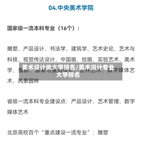 美术设计类大学排名/美术设计专业大学排名-第2张图片
