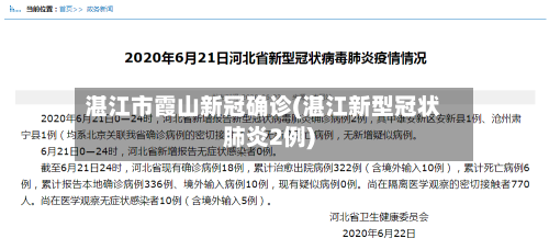 湛江市霞山新冠确诊(湛江新型冠状肺炎2例)
