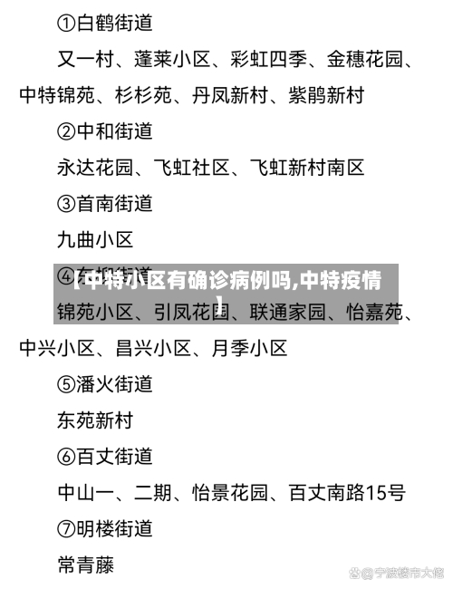 【中特小区有确诊病例吗,中特疫情】-第2张图片