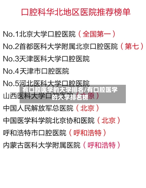 有口腔医学的大学排名/有口腔医学的大学排名榜