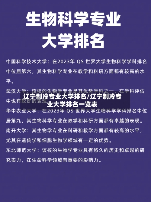 辽宁制冷专业大学排名/辽宁制冷专业大学排名一览表-第2张图片